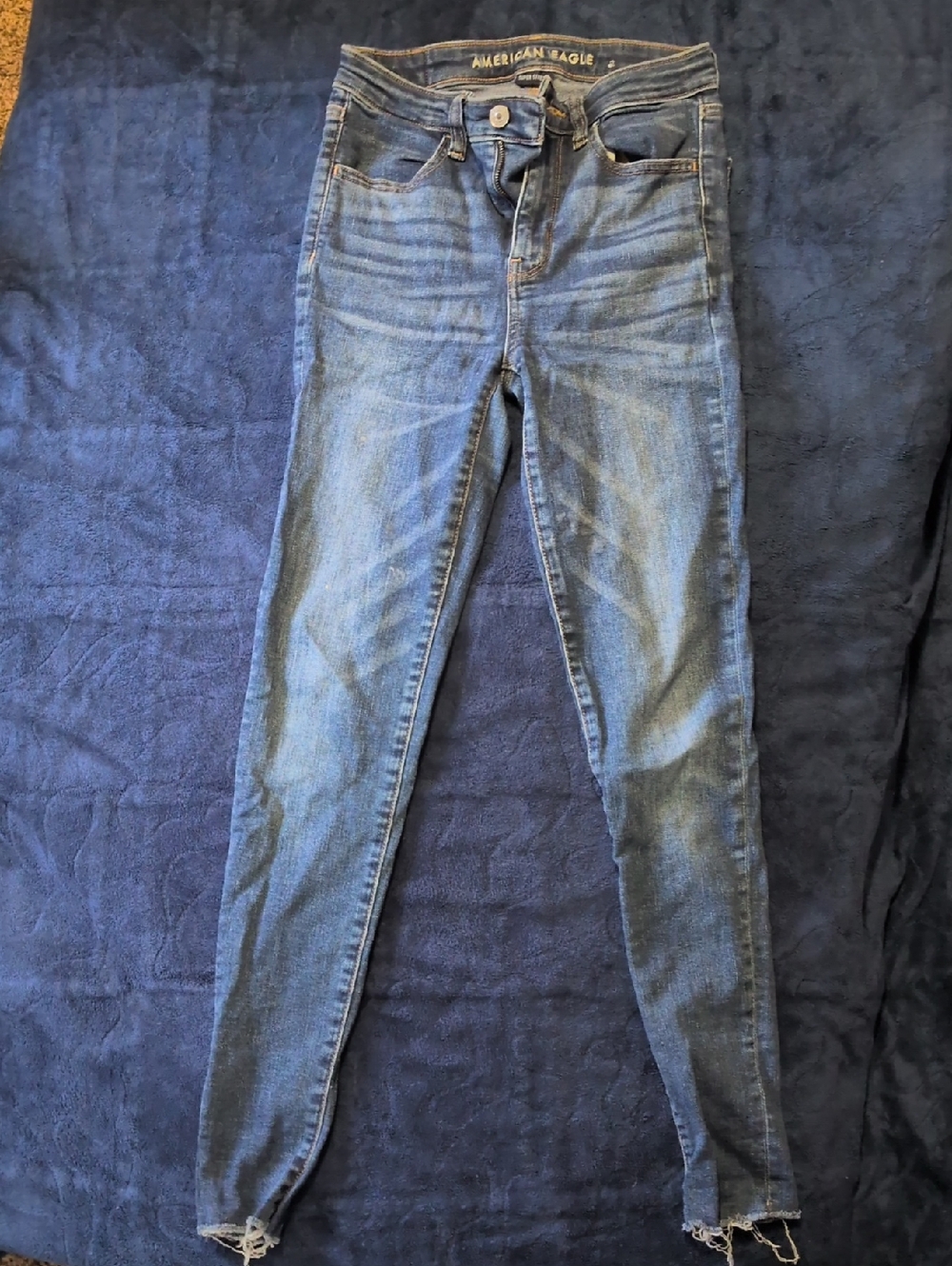 American Eagle Outfitters Women's Washed Blue Skinny Jeans